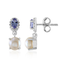 Pendientes en plata con Perla blanca Freshwater