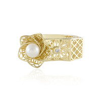 Anillo en oro con Perla blanca Freshwater (Ornaments by de Melo)