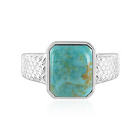 Anillo en plata con Turquesa azul del Mohave Kingman