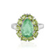 Anillo en plata con Fluorita verde