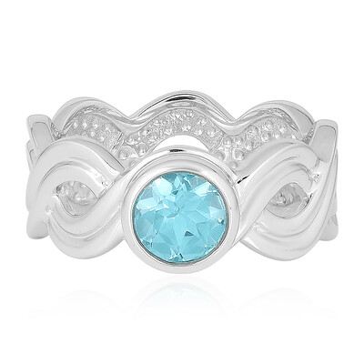 Anillo en plata con Apatita azul