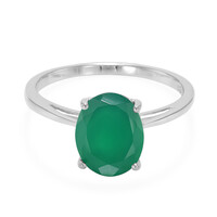 Anillo en plata con Calcedonia verde