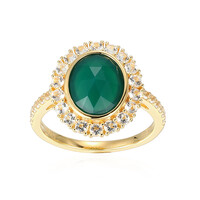 Anillo en plata con Ágata verde