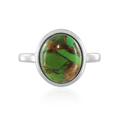 Anillo en plata con Turquesa verde Mohave Kingman