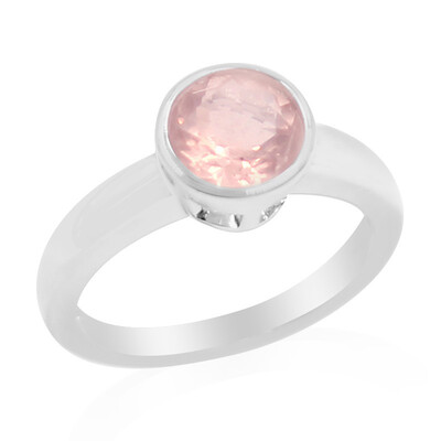 Anillo en plata con Cuarzo rosa (MONOSONO COLLECTION)