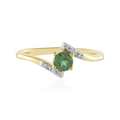 Anillo en plata con Apatita verde