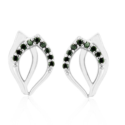 Pendientes en plata con Diamante I3 verde