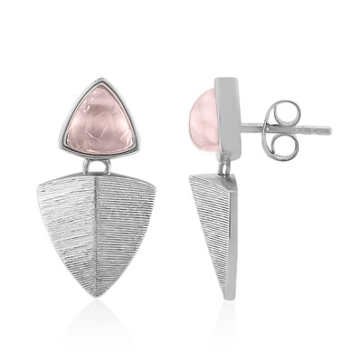 Pendientes en plata con Cuarzo rosa