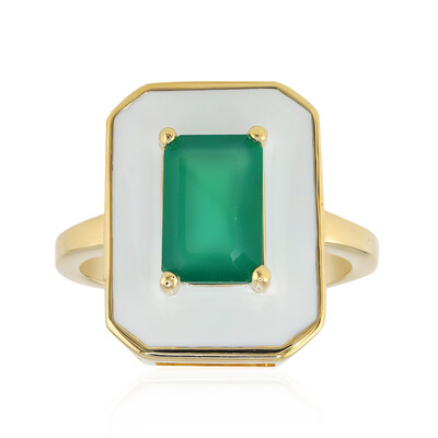 Anillo en plata con Ágata verde