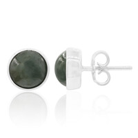 Pendientes en plata con Jadeita verde