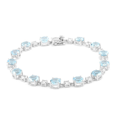 Brazalete en plata con Topacio azul cielo