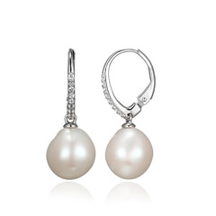 Pendientes en plata con Perla Freshwater