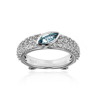 Anillo en plata con Topacio azul cielo (Dallas Prince Designs)