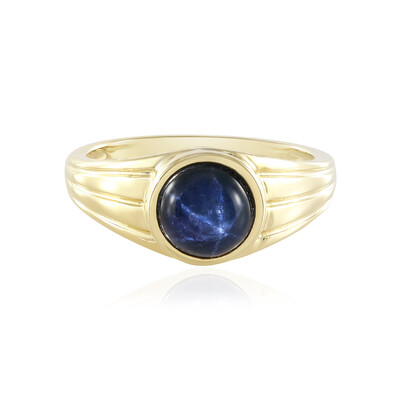 Anillo en plata con Zafiro estrella azul