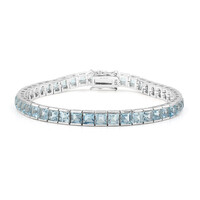 Brazalete en plata con Topacio azul cielo