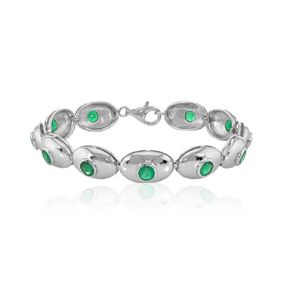 Brazalete en plata con Esmeralda de Zambia