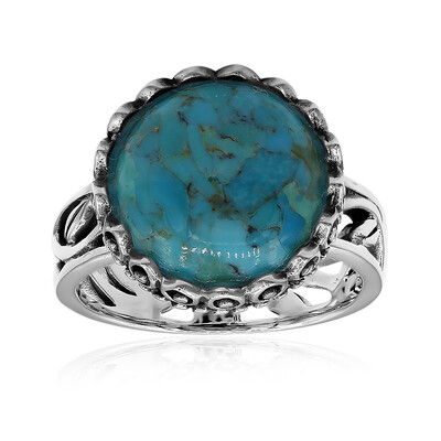 Anillo en plata con Turquesa azul del Mohave Kingman (Art of Nature)