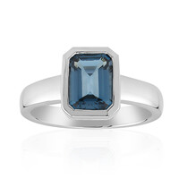 Anillo en plata con Topacio azul de Londres (Pallanova)