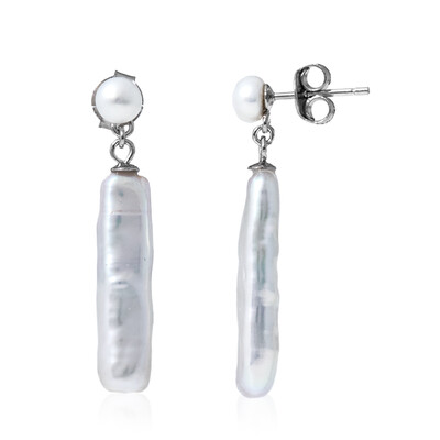 Pendientes en plata con Perla Freshwater