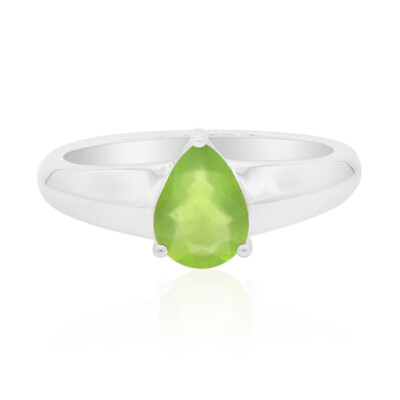 Anillo en plata con Ópalo verde de Brasil