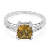 Anillo en plata con Cuarzo cognac