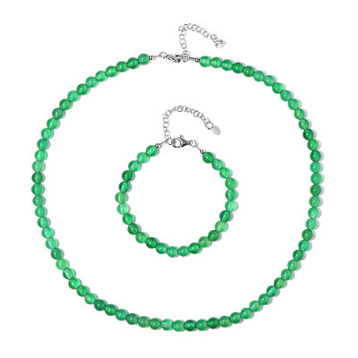 Set en plata con Ónix verde