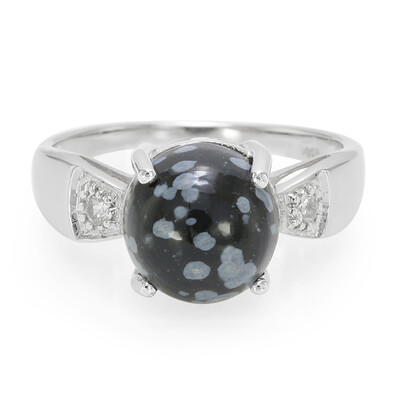 Anillo en plata con Obsidiana Copo de Nieve