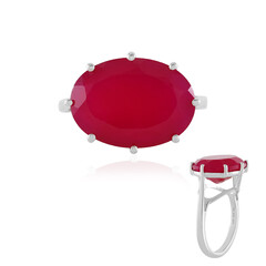 Anillo en plata con Calcedonia rosa