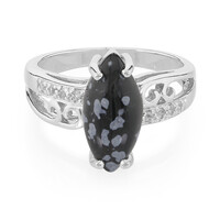 Anillo en plata con Obsidiana Copo de Nieve