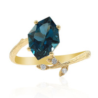 Anillo en oro con Topacio azul de Londres (Smithsonian)