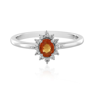 Anillo en plata con Zafiro Padparadscha