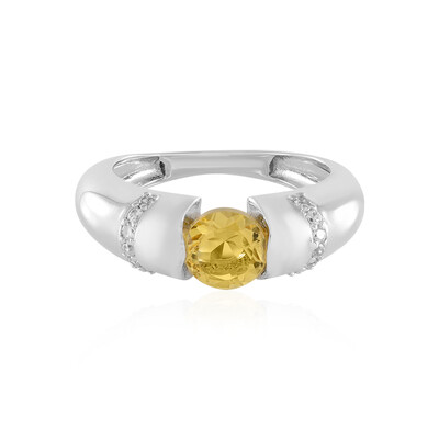 Anillo en plata con Berilo amarillo