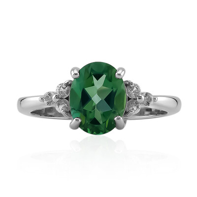 Anillo en plata con Topacio verde mariposa