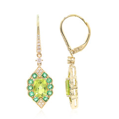 Pendientes en oro con Peridoto (CIRARI)