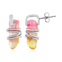 Pendientes en plata con Cuarzo multicolor