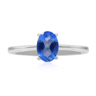 Anillo en plata con Topacio azul índigo