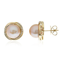 Pendientes en oro con Perla Freshwater (CIRARI)