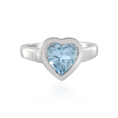 Anillo en plata con Topacio azul cielo