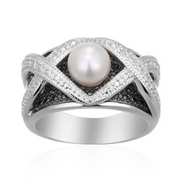 Anillo en plata con Perla blanca Freshwater