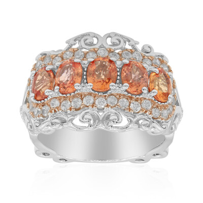 Anillo en plata con Zafiro Padparadscha (Dallas Prince Designs)