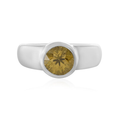 Anillo en plata con Zircón amarillo