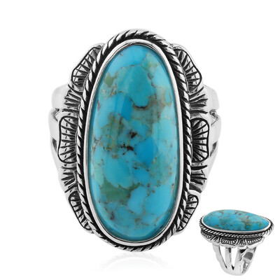 Anillo en plata con Turquesa azul del Mohave Kingman (Art of Nature)