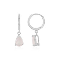 Pendientes en plata con Cuarzo rosa