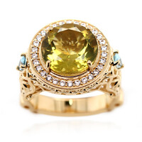 Anillo en plata con Cuarzo del Ouro Verde (Dallas Prince Designs)