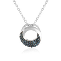 Collar en plata con Diamante azul I3