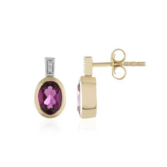 Pendientes en oro con Granate Magenta