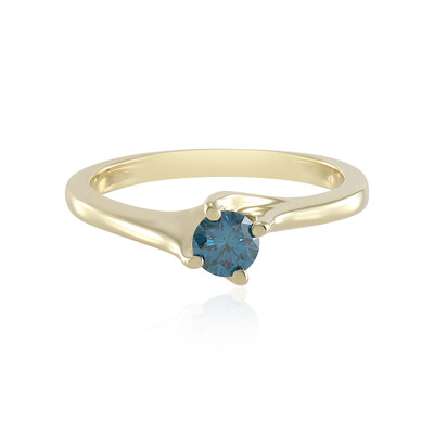 Anillo en oro con Diamante azul SI1