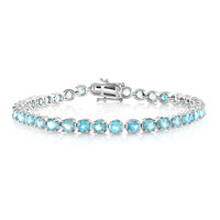 Brazalete en plata con Apatita azul