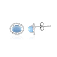 Pendientes en plata con Calcedonia azul