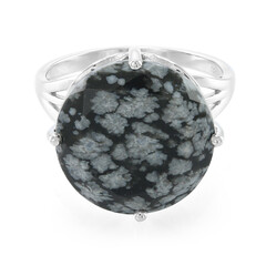 Anillo en plata con Obsidiana Copo de Nieve